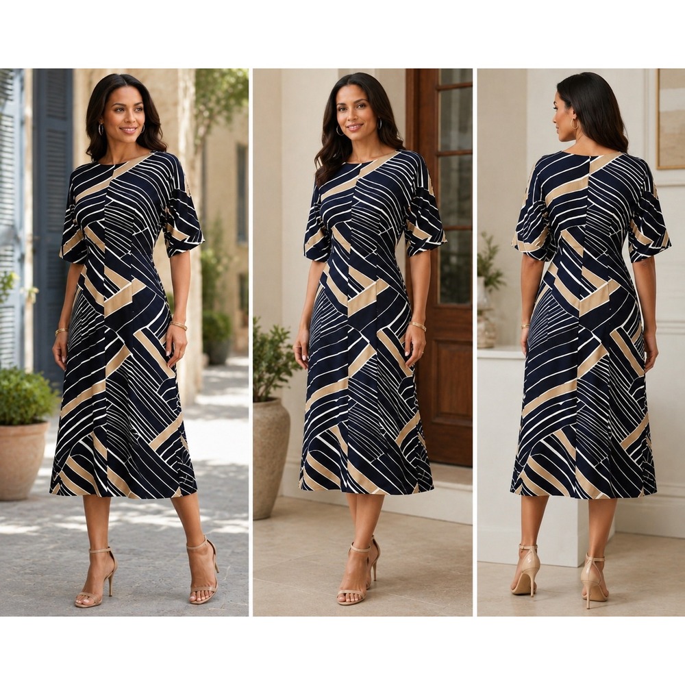 Rare Banana Republic abstract print midi dress Same archival style not located 8
